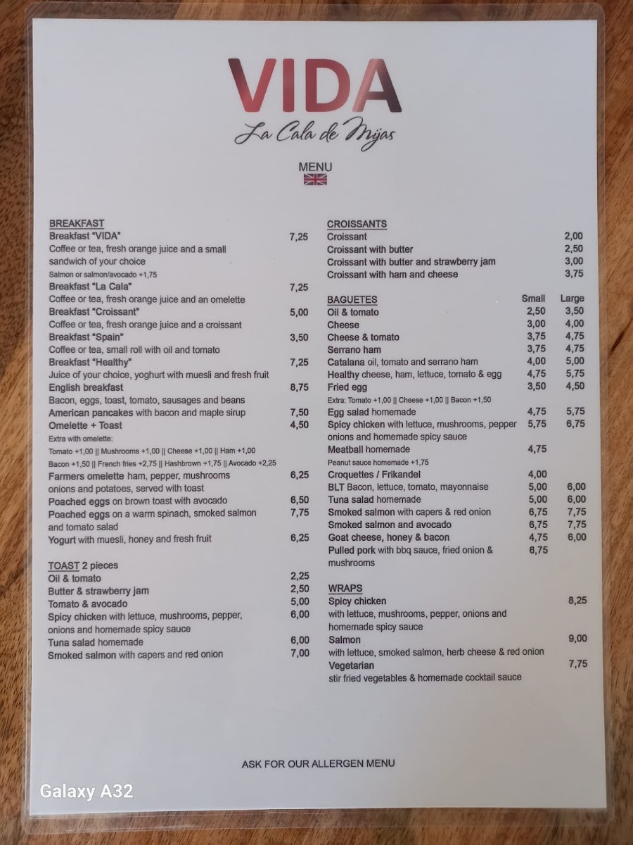 Menu Cafeteria Vida-1